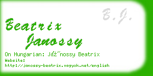beatrix janossy business card